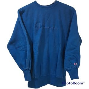 Vintage Champion Reverse Weave Heavy Sweatshirt Crewneck Size XL Blue Made USA